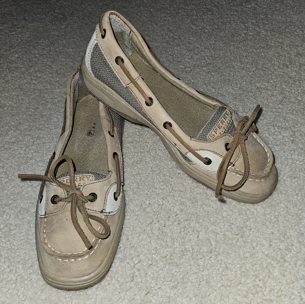 Sperry Top-Sider Women's Angelfish Varsity Boat Shoe Tan Beige Womens 6